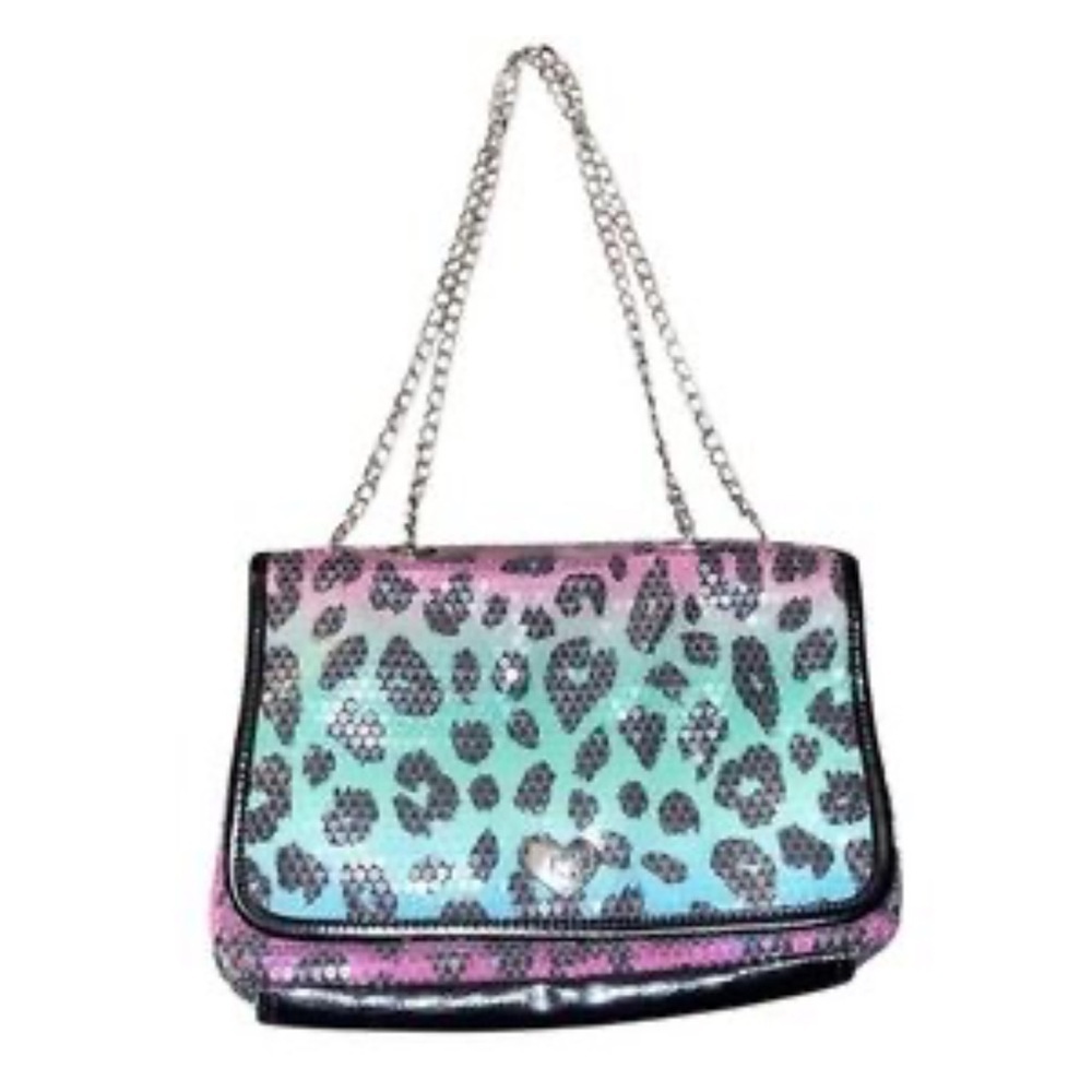 Betsey Johnson Multi Color Leopard Print Sequin Handbag